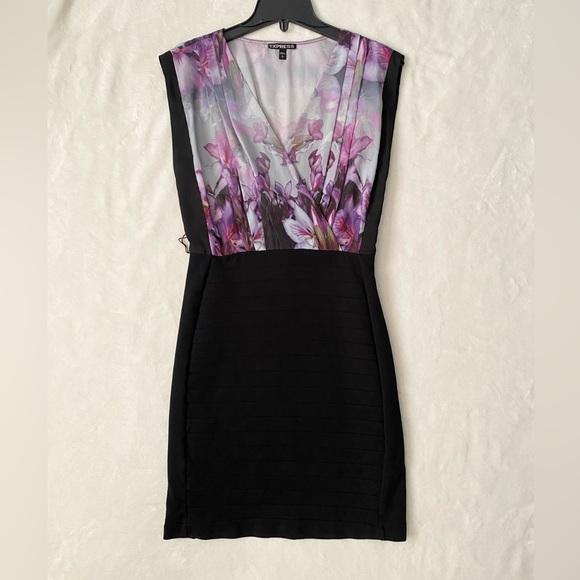 Express Belted Floral Print Dress Small - Picture 4 of 13